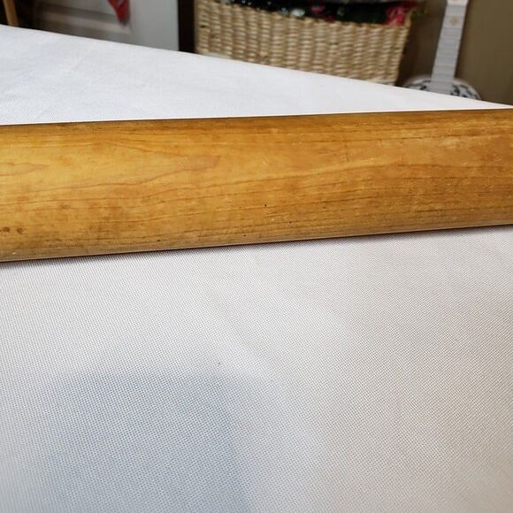 Vintage Wooden Rolling Pin 17" Primitive Farmhouse Decor Kitchen Hanging - Picture 5 of 9